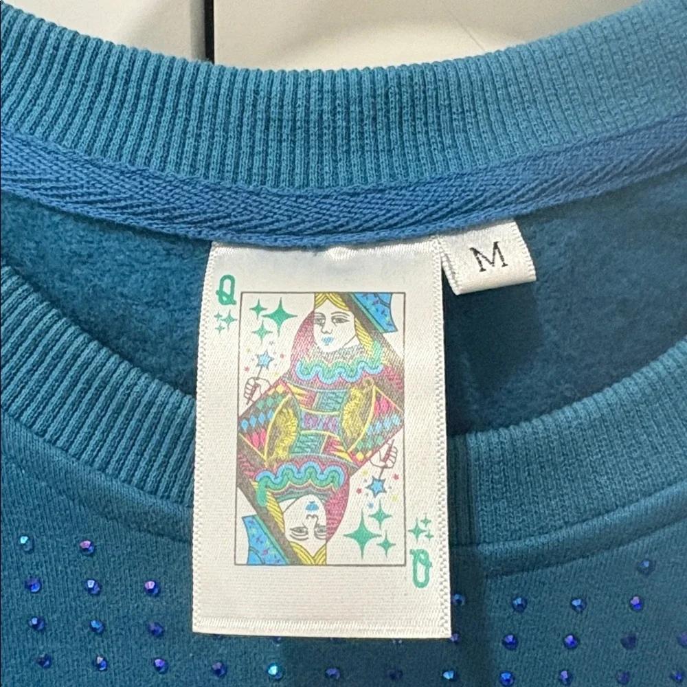 Queen of Sparkles—-ladies Medium—-Wine and Cheese Sweatshirt - Picture 3 of 4